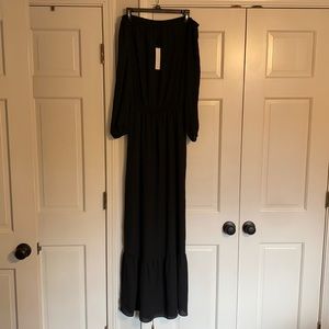 three eighty two / black maxi long sleeve dress